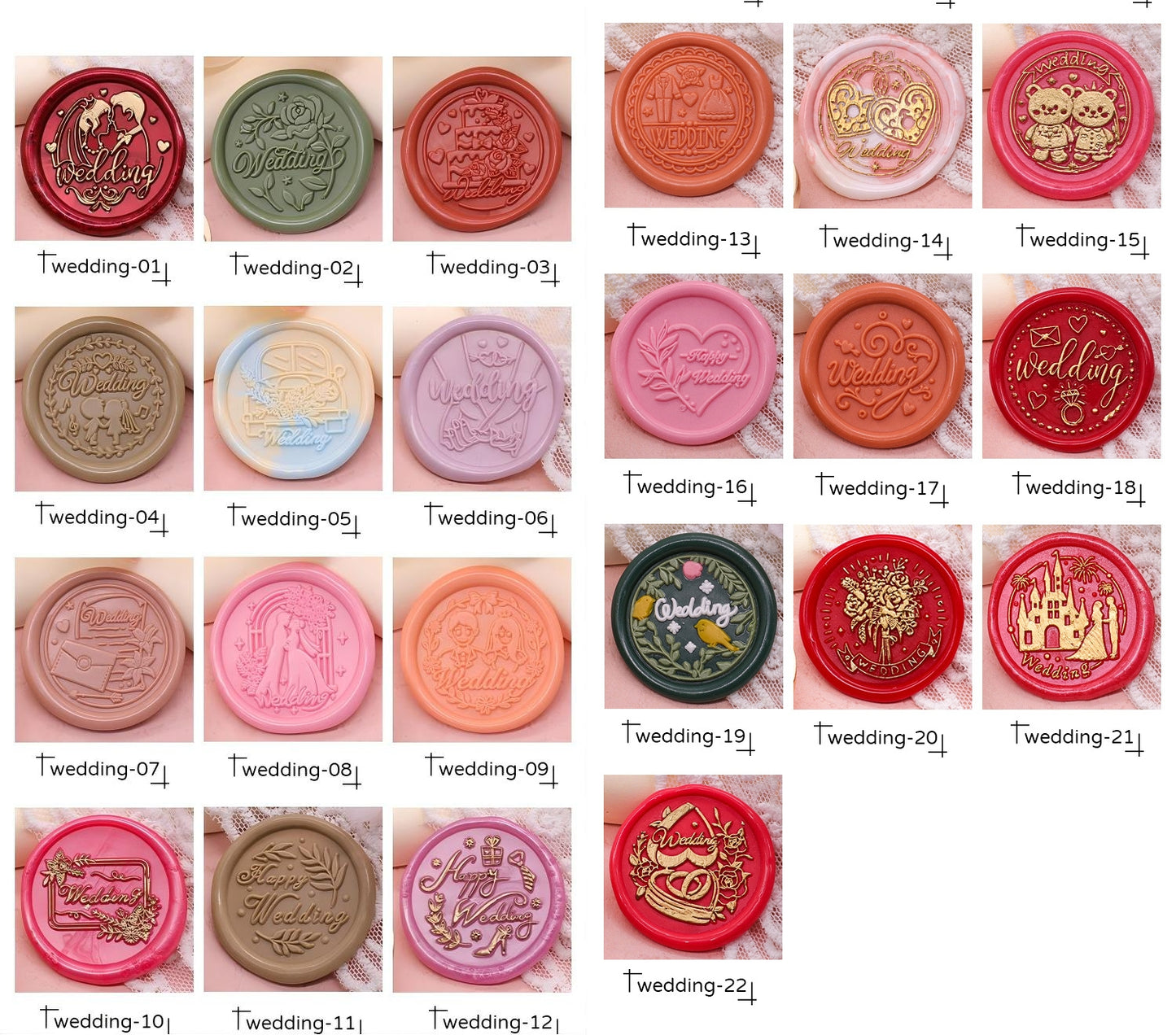 Wedding Wax Seal Stamp Brass Heads