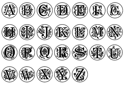 26 Alphabet Letters Classic A-Z Wax Seal Stamp Brass Head